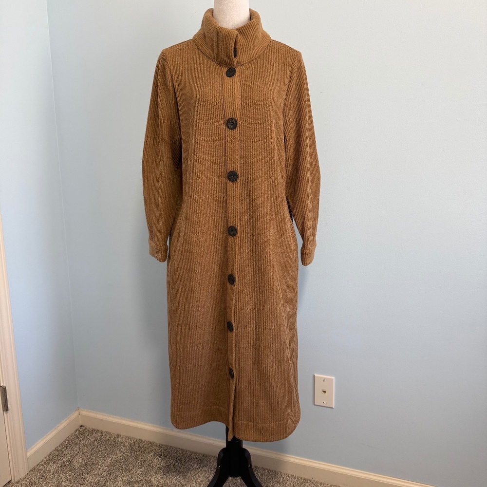 Soft Surroundings Button Down‎ Knit Long Coat Sweater Size L